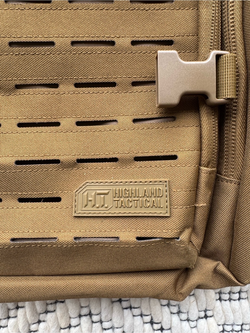 Compact Tan Military-Style Backpack - Picture 3 of 6